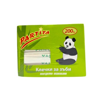 PARTITA клечки за зъби, Кутия, Поотделно опаковани, 200 броя PARTITA клечки за зъби, Кутия, Поотделно опаковани, 200 броя
