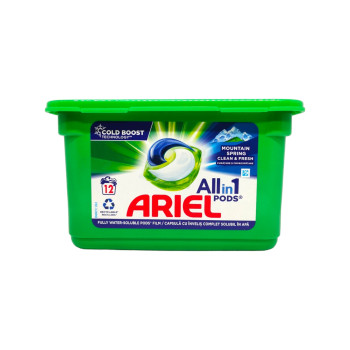 ARIEL капсули за пране, All in One, 12 броя, За бяло пране ARIEL капсули за пране, All in One, 12 броя, За бяло пране