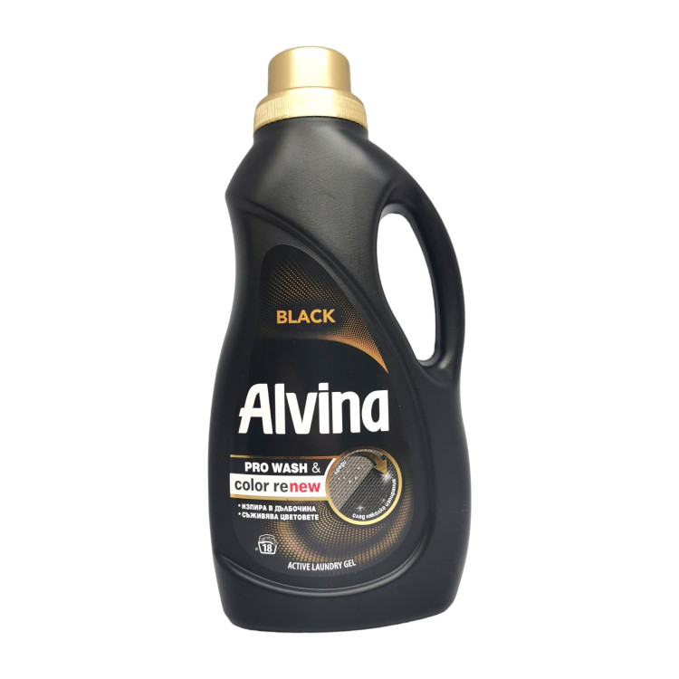 ALVINA течен перилен препарат, 900мл, 18 пранета, Черно пране