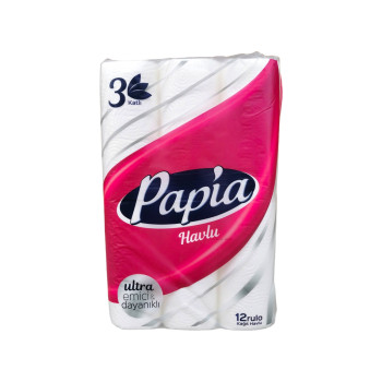 PAPIA домакинска хартия, Бяла, 12 броя