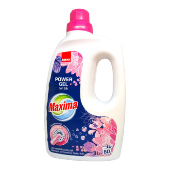 SANO MAXIMA гел за пране, Power gel, 60 пранета, 3 литра, Soft Silk
