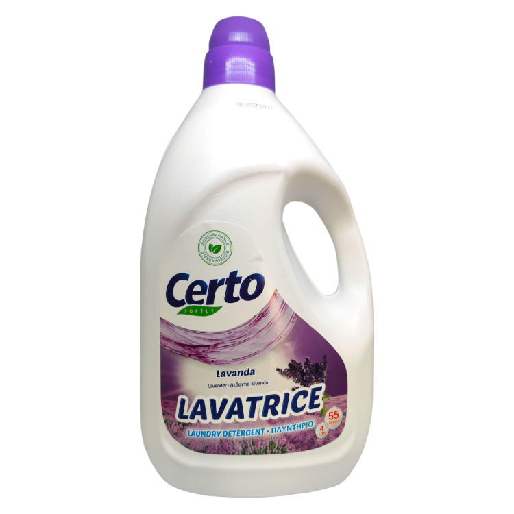 CERTO течен перилен препарат, 55 пранета, 4 литра, Универсал, Лавандула