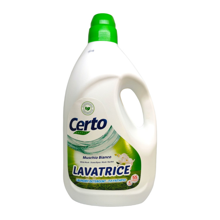 CERTO течен перилен препарат, 55 пранета, 4 литра, Универсал, Muschio Bianco