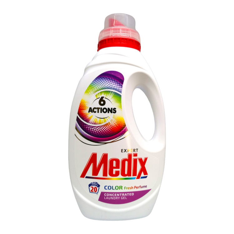 MEDIX течен перилен препарат, 6 actions expert, 20 пранета, 1100мл, Color & Fresh parfume
