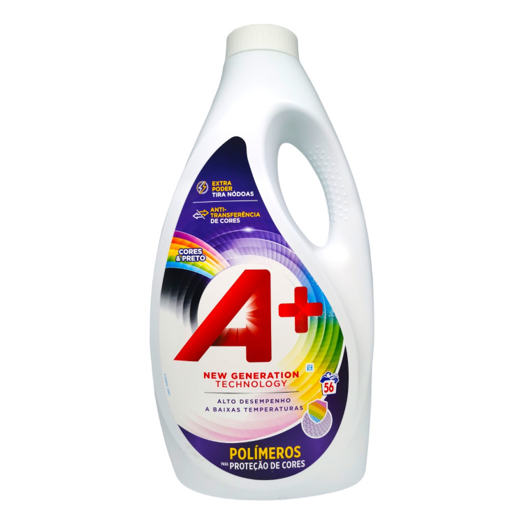 A+ течен перилен препарат, 56 пранета, 2800мл, Цветно пране