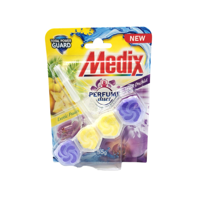 MEDIX ароматизатор за тоалетна чиния, Wc fresh drops, Exotic Fruits & Wild orchid