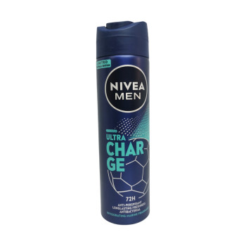 NIVEA дезодорант мъжки, Ultra Charge, 150мл NIVEA дезодорант мъжки, Ultra Charge, 150мл