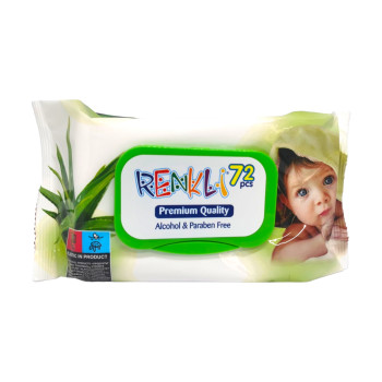 RENKLI мокри кърпи, 72 броя, Алое RENKLI мокри кърпи, 72 броя, Алое