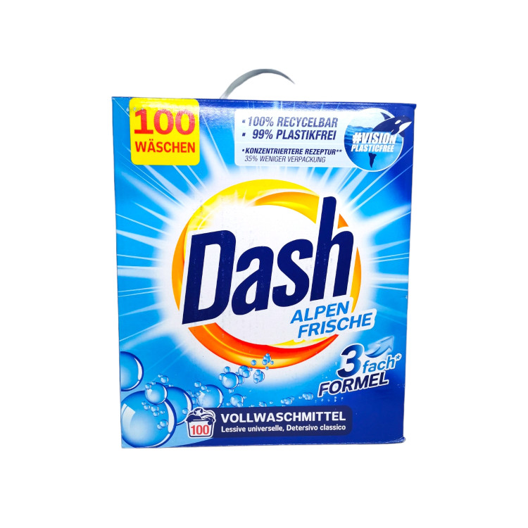 DASH прах за пране, Бяло  пране, 6кг, 100 пранета