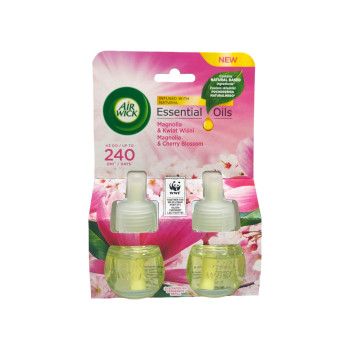 AIR WICK електрически ароматизатор, Пълнител, 2х19мл, Magnoliq & Cherry blossom AIR WICK електрически ароматизатор, Пълнител, 2х19мл, Magnoliq & Cherry blossom
