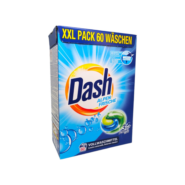 DASH капсули за пране, Alpine fresh, Универсално пране, 60 броя