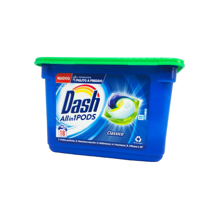 DASH капсули за пране, Classico, Универсално пране, 18 броя