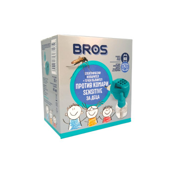 BROS електрически изпарител + течен пълнител , Против комари, Сензитив за деца BROS електрически изпарител + течен пълнител , Против комари, Сензитив за деца