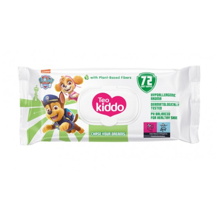 TEO KIDDO мокри кърпи, Paw patrol, 72 броя TEO KIDDO мокри кърпи, Paw patrol, 72 броя