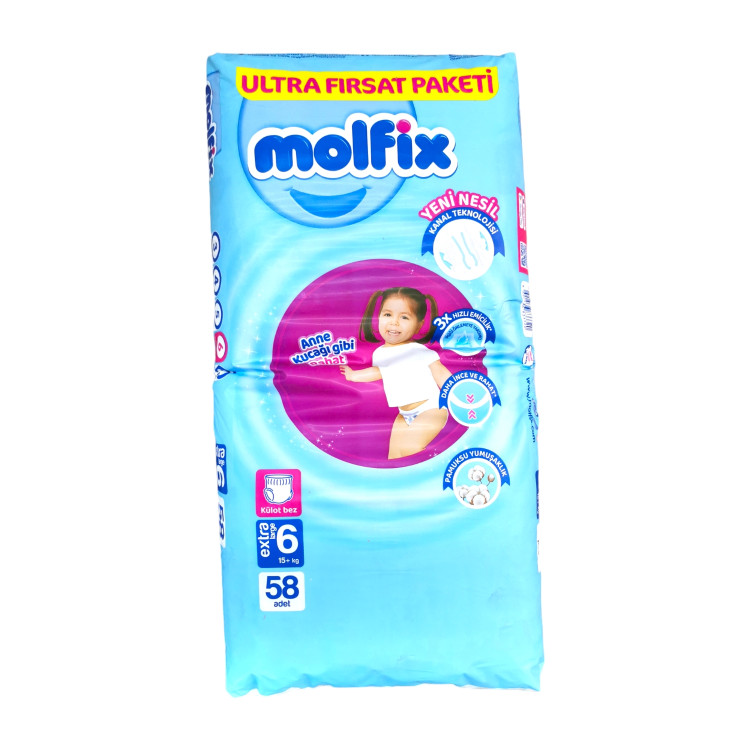 MOLFIX pants бебешки гащи, Giga Pack, Номер 6, 58 броя, 15кг+