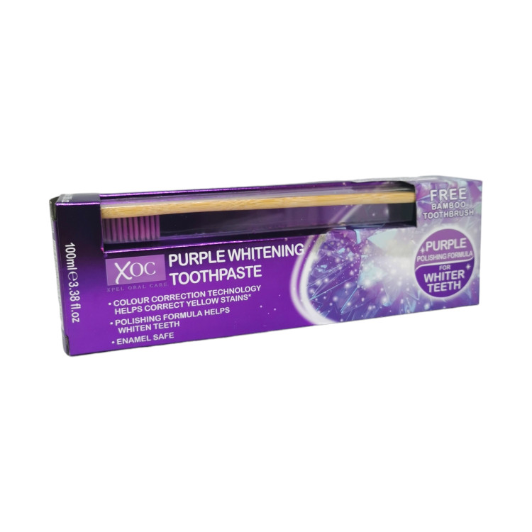 XOC паста за зъби 100мл+четка за зъби, Purple Whitening 