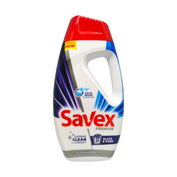 SAVEX premium течен перилен препарат, 0,945л, 21пранета, Черни и тъмни дрехи SAVEX premium течен перилен препарат, 0,945л, 21пранета, Черни и тъмни дрехи
