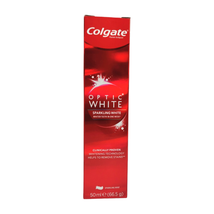 COLGATE паста за зъби, Optic white, Sparkling White, 50мл