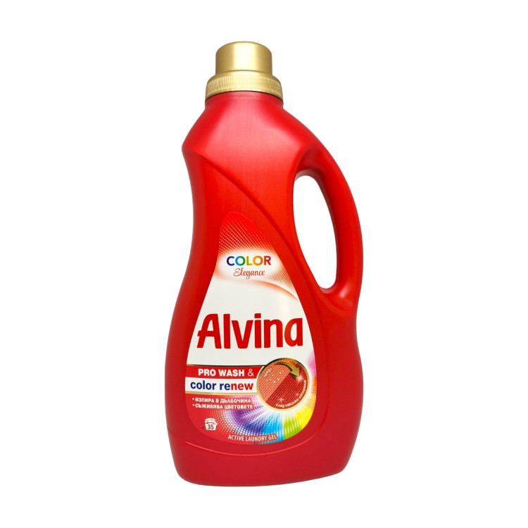 ALVINA течен перилен препарат, 1750мл, 35 пранета, Color renew, Цветно пране