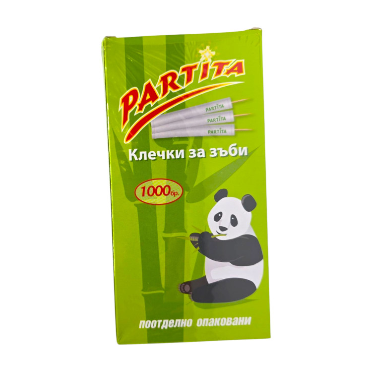 PARTITA клечки за зъби, Кутия, Поотделно опаковани, 1000 броя