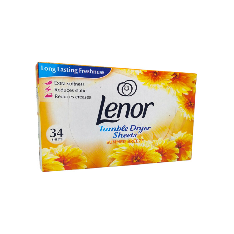 Lenor ароматизирани кърпички за сушилня и гардероби, Summer breeze, 34 броя 