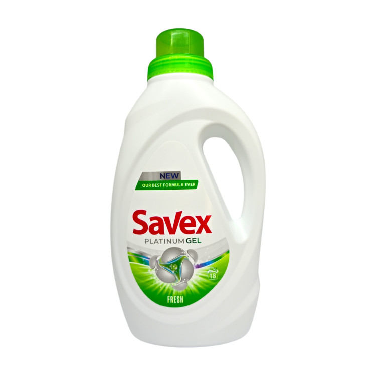 SAVEX premium гел за универсално пране, 990мл, 18 пранета, Fresh