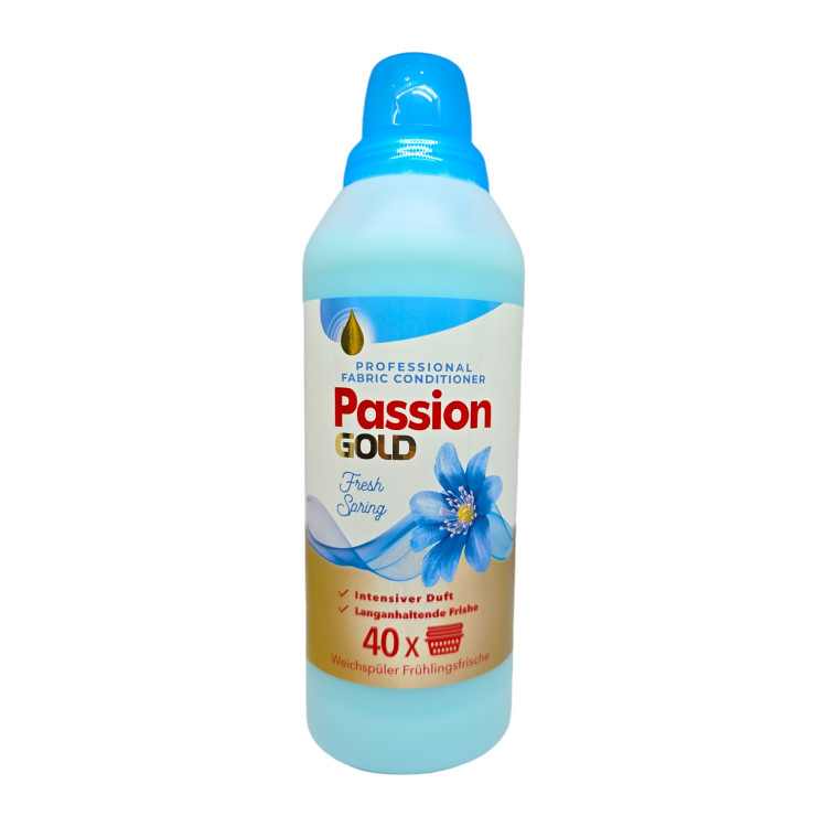 PASSION GOLD омекотител за пране, 1 литър, 40 пранета, Fresh Spring