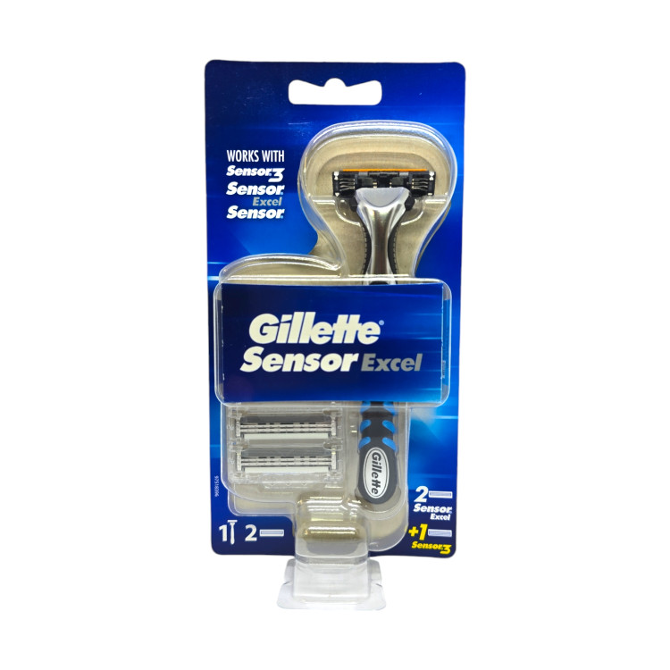 GILLETTE мъжка самобръсначка, Sensor Excel, Дръжка, 2 броя ножчета