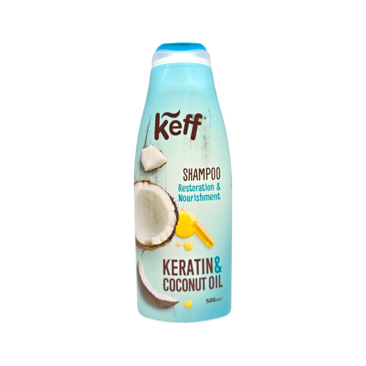 KEFF шампоан за коса, 500мл, Keratin & Coconut Oil