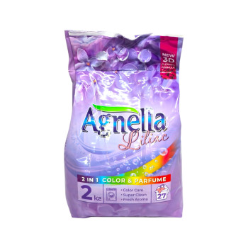 AGNELLA прах за пране, 2кг, 27 пранета, 2в1 Цветно и бяло пране, Люляк AGNELLA прах за пране, 2кг, 27 пранета, 2в1 Цветно и бяло пране, Люляк