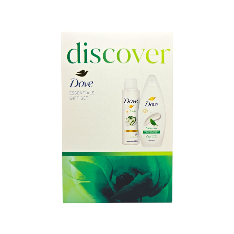 DOVE подаръчен комплект, Дамски, Discover, Fresh care, Душ гел, Дезодорант