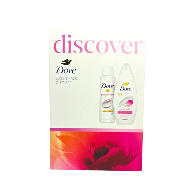 DOVE подаръчен комплект, Дамски, Discover, Petal soft, Душ гел, Дезодорант