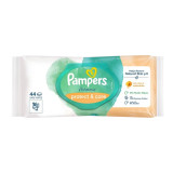 PAMPERS мокри кърпи бебешки, Harmonie, Невен, Protect & Care,  1х44 броя 