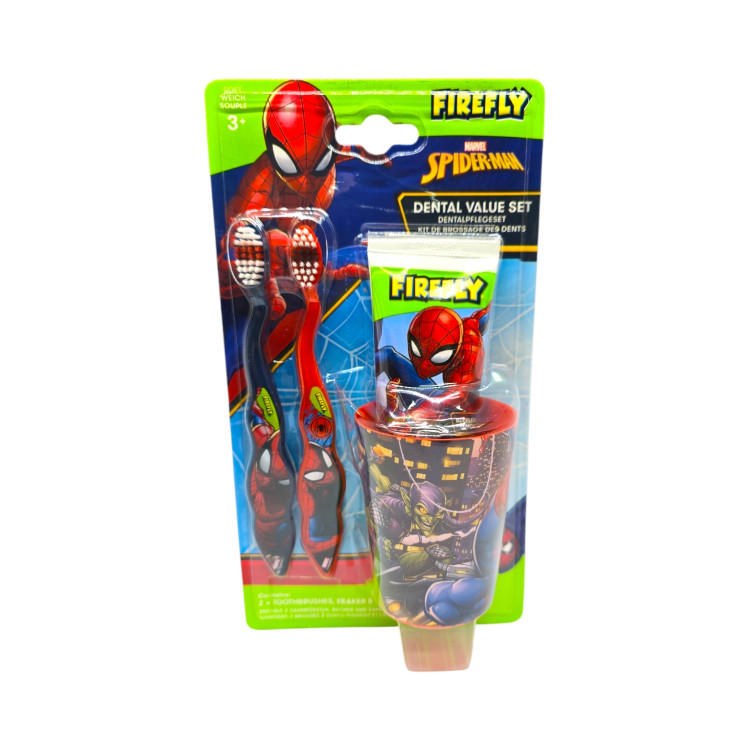 SPIDER MAN комплект, Паста за зъби, Четка за зъби 2бр, Чаша 1бр