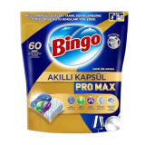 BINGO таблетки за съдомиялна машина, Всичко в едно, Pro max, 60 броя BINGO таблетки за съдомиялна машина, Всичко в едно, Pro max, 60 броя