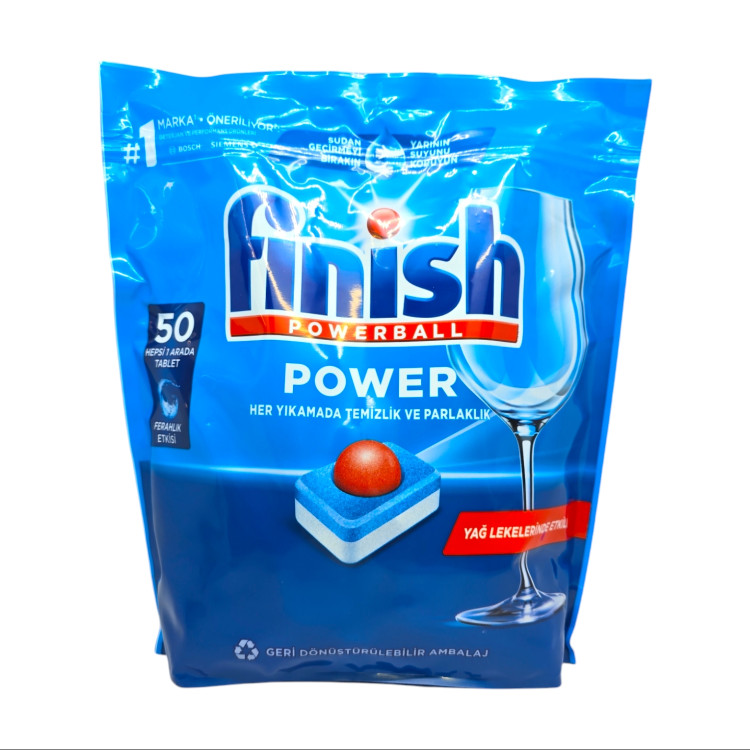 FINISH таблетки за съдомиялна машина, All in one, Power, 50 броя FINISH таблетки за съдомиялна машина, All in one, Power, 50 броя