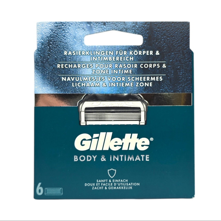 GILLETTE fusion 5 резервни ножчета, Body & Intimate, Тяло и интимни зони, 6 броя