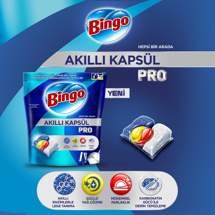 BINGO таблетки за съдомиялна машина, Всичко в едно, Pro, 80 броя BINGO таблетки за съдомиялна машина, Всичко в едно, Pro, 80 броя