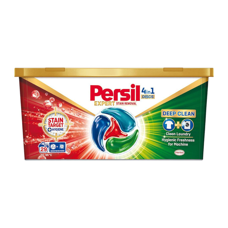 PERSIL капусли за пране, 4in1 Discs, 29 броя, Против петна, Цветно пране PERSIL капусли за пране, 4in1 Discs, 29 броя, Против петна, Цветно пране