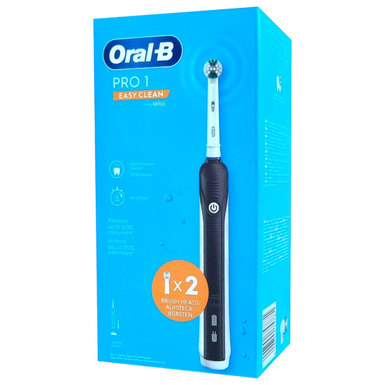 ORAL-B електрическа четка за зъби с зарядно, Pro 1, Easy Clean, 1 брой четка, Глави 2 броя
