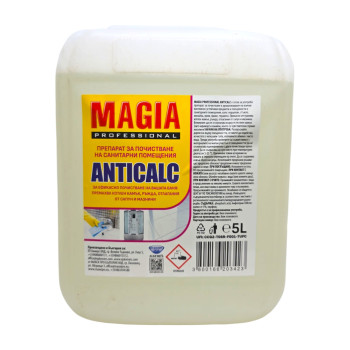 MAGIA препарат за почистване баня, Anticalc, Professional, 5 литра MAGIA препарат за почистване баня, Anticalc, Professional, 5 литра