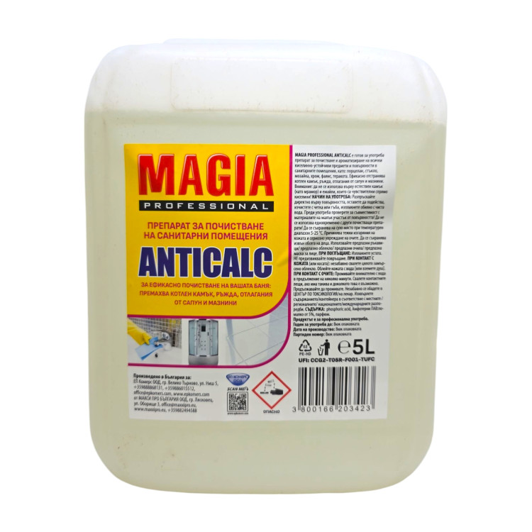 MAGIA препарат за почистване баня, Anticalc, Professional, 5 литра