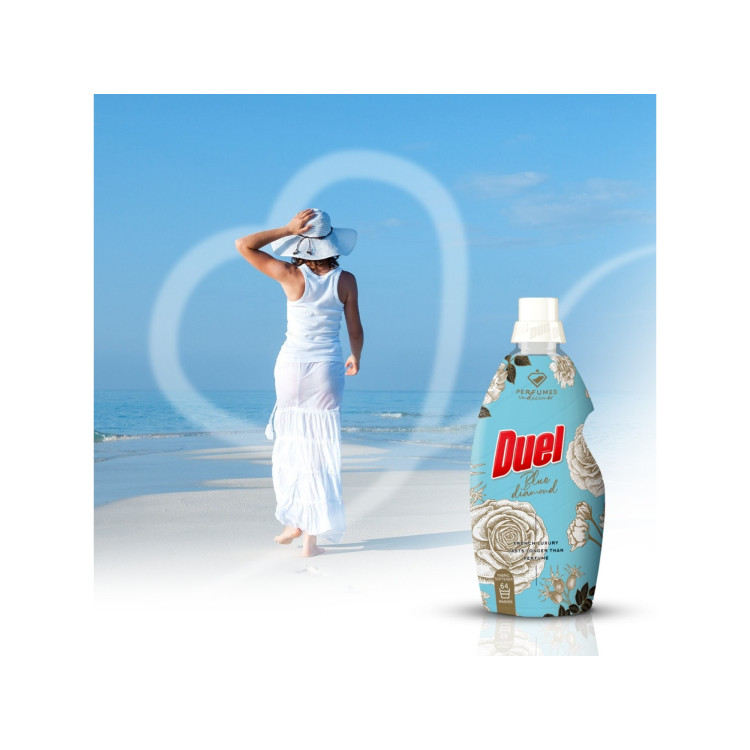 DUEL омекотител за пране, 1600мл, 64 пранета, Blue Diamond