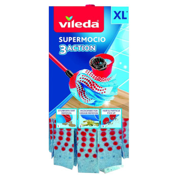 VILEDA парцал за под ресни, Резерва, Supermocio, 3 Action, XL, 1 брой 