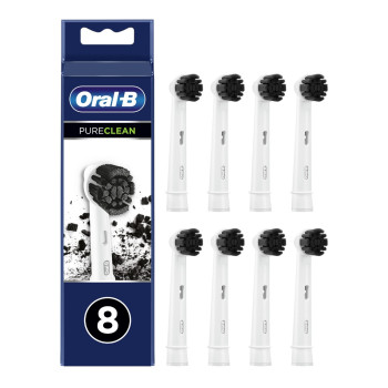 Oral-B накрайник за електрическа четка за зъби, Pure Clean, Charcoal, 8 броя 