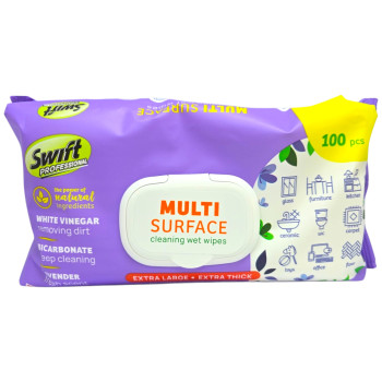 SWIFT мокри кърпи за почистване, Универсални, Multi Surface, 100 броя, Лавандула SWIFT мокри кърпи за почистване, Универсални, Multi Surface, 100 броя, Лавандула