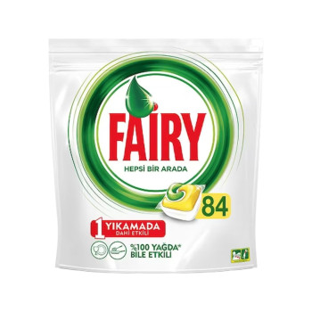 FAIRY таблетки за съдомиялна машина, Original, All in one, Лимон, 84 броя FAIRY таблетки за съдомиялна машина, Original, All in one, Лимон, 84 броя