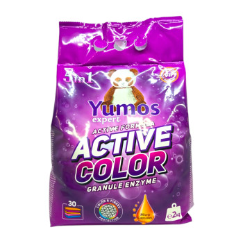 YUMOS прах за пране, 2кг, 30 пранета, Active Color YUMOS прах за пране, 2кг, 30 пранета, Active Color