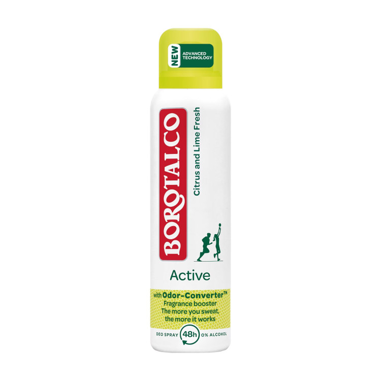 BOROTALCO дезодрант против изпотяване, 150мл, Active, Citrus and lime fresh BOROTALCO дезодрант против изпотяване, 150мл, Active, Citrus and lime fresh
