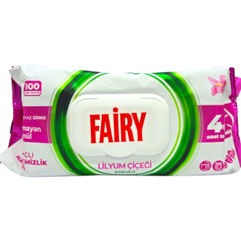 FAIRY универсални почистващи мокри кърпи, 100 броя, Lilyum 